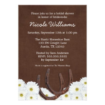 Western Horseshoes and Daisies Bridal Shower Invite