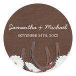 Western Horseshoes and Daisies Wedding Favour Labe
