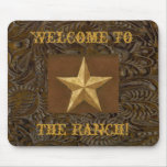 Western Leather Tool Print Star The Ranch Mousepad