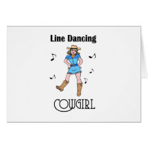 Western "Line Dancing Cowgirl" Greeting Cards