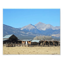 Western Ranch with View Photographic Print