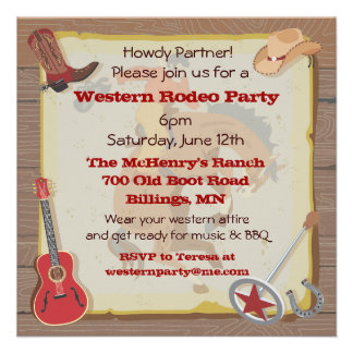 Western Themed Party Invites, 800 Western Themed Party Invitation Templates