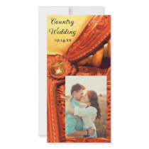 Western Saddle Country Wedding Save the Date Custom Photo Card