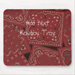 Western Style Barn Red Bandana Collage Mousepad