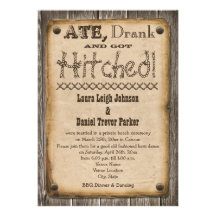 Western Style Wedding Reception Invite