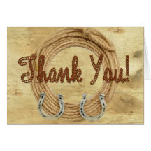 Western Theme Wedding Thank you Card