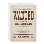 Western Wanted Poster Party Invitations