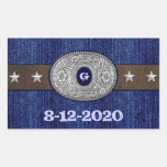 Western Wedding Date Denim Envelope Seals Stickers