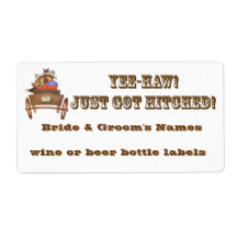 Western Wedding Reception Wine Beer bottle labels