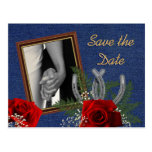 Western Wedding Save the Date Announcement Post Card