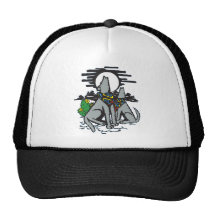 Western Wolf Howl Mesh Hat