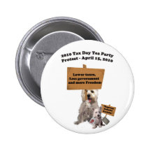 Westie 2nd Style Tax Day Tea Party Protest Button