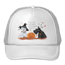 Westie and Scottie Halloween Trucker Hats