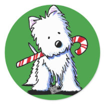 Westie Candy Cane Cutie Stickers