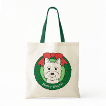 Westie Christmas Tote Bags