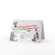 Westie Christmas Hugs and Kisses Greeting Card