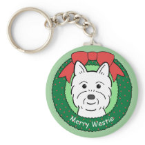 Westie Christmas Keychains