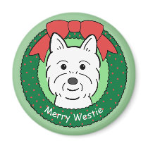 Westie Christmas Refrigerator Magnets