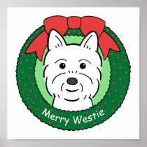 Westie Christmas Print