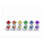 Westie Cowboys All in a Line Postcards
