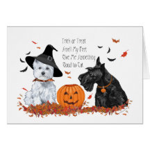 Westie et Scottie Halloween Cartes