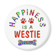 Westie Happiness Refrigerator Magnet