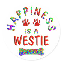 Westie Happiness Sticker