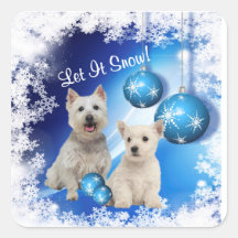 Westie Let It Snow Holiday Greeting Sticker