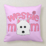 Westie Mom Fun Throw Pillow