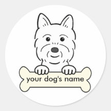 Westie personnalisé autocollants