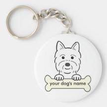 Westie personnalisé porte-clef