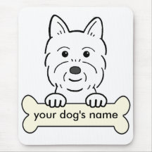 Westie personnalisé tapis de souris
