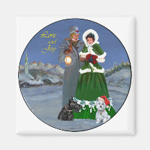 Westie & Scottie Christmas Carols Fridge Magnets