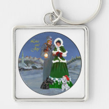 Westie & Scottie Christmas Carols Key Chains
