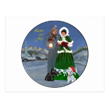 Westie & Scottie Christmas Carols Postcard