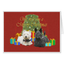 Westie & Scottie Merry Christmas Greeting Cards