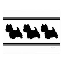 Westie Silhouette Postcards