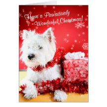 Westie Wonderful Christmas Wishes - Customize It! Greeting Cards