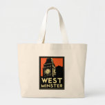 westminster retro art deco travel poster canvas bag