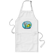 We've Moved funny cute goldfish fish tank cartoon Apron