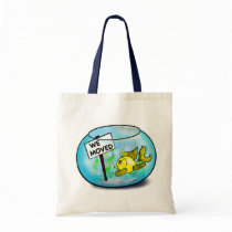 We've Moved funny cute goldfish fish tank cartoon Bag