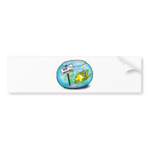 We've Moved funny cute goldfish fish tank cartoon Bumper Sticker