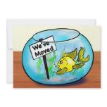 We've Moved funny cute goldfish fish tank cartoon invitations