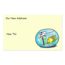We've Moved funny cute goldfish fish tank cartoon Stickers