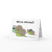 We've Moved House Snails Card