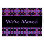 We've Moved purple and black fractal Greeting Card