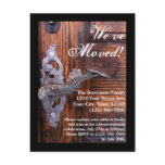 We've Moved, Rustic Door Moving Postcard