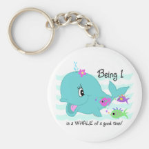 Whale 1st Birthday Key Chain