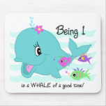 Whale 1st Birthday Mousepads