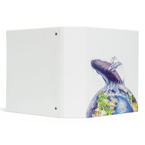 whale and earth design vinyl binders